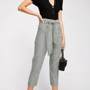 Free People West Side Tie Pants Gingham‎ Pattern
